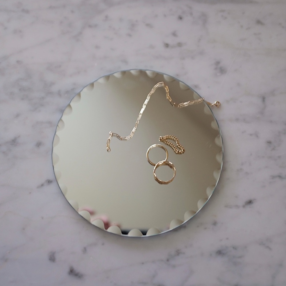 Vintage Scalloped Glass Tray